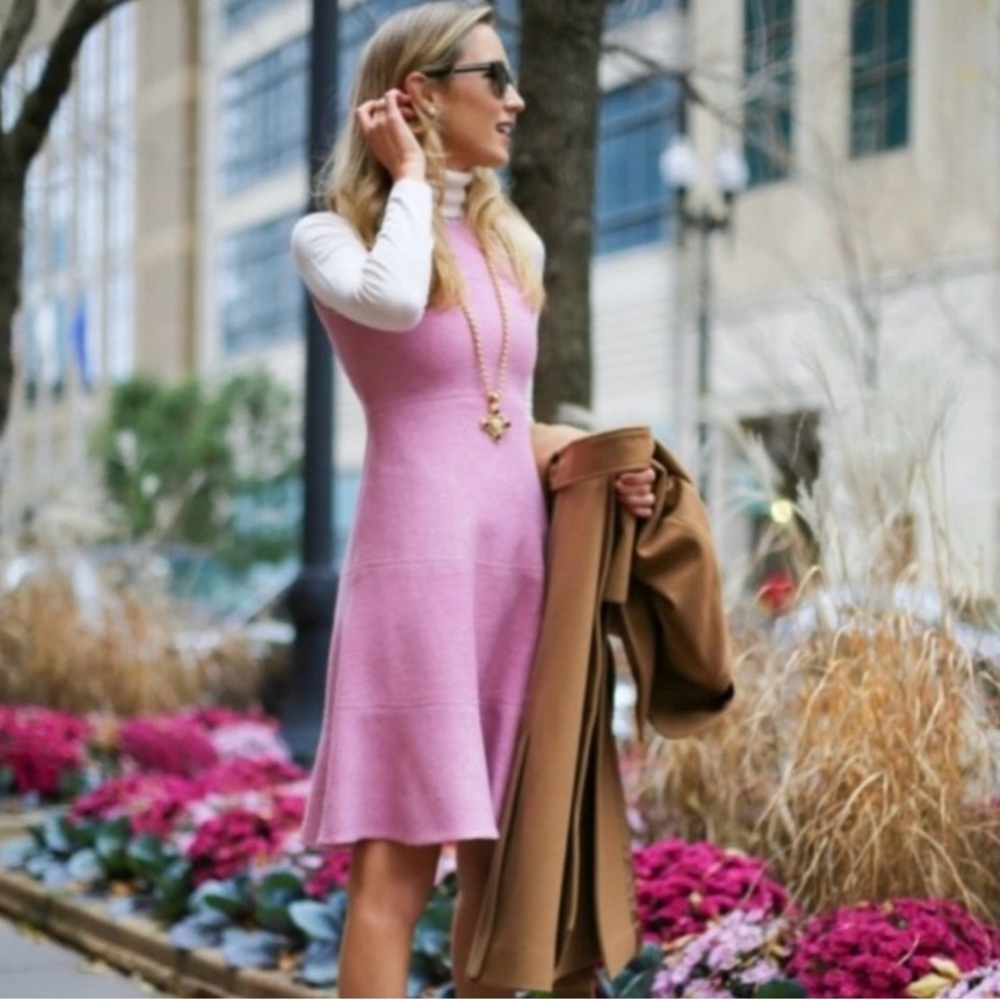 Kate‎ Spade Pink Fit Flare Wool Blend Bouclé Dress 6